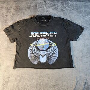 Journey T Shirt Womens Small Black Abercrombie Fitch Departure Tour 1980 Cropped